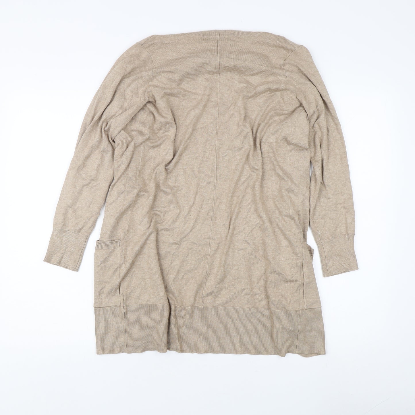 Marks and Spencer Women's Beige Open Front Cardigan XS