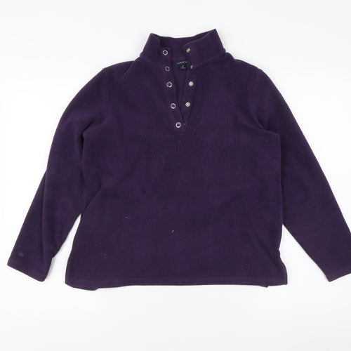 Lands' End Women's Purple Henley Sweatshirt XS
