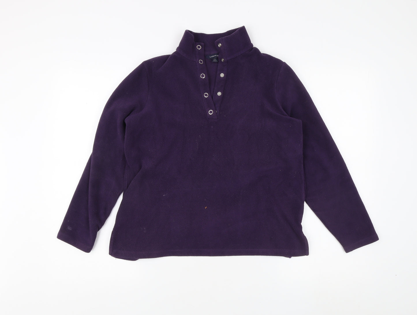 Lands' End Women's Purple Henley Sweatshirt XS