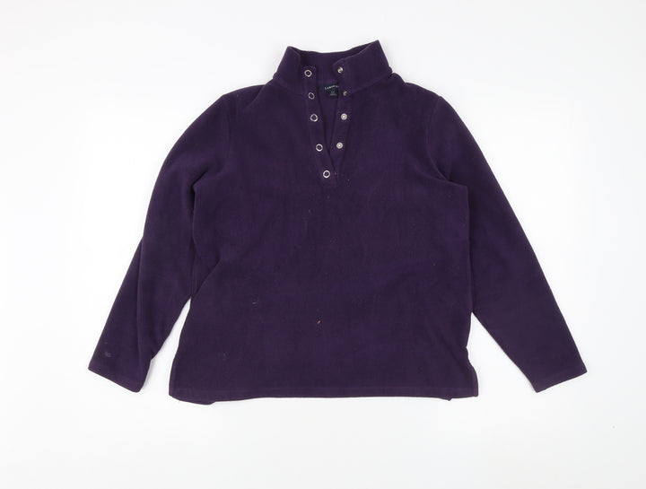 Lands' End Women's Purple Henley Sweatshirt XS
