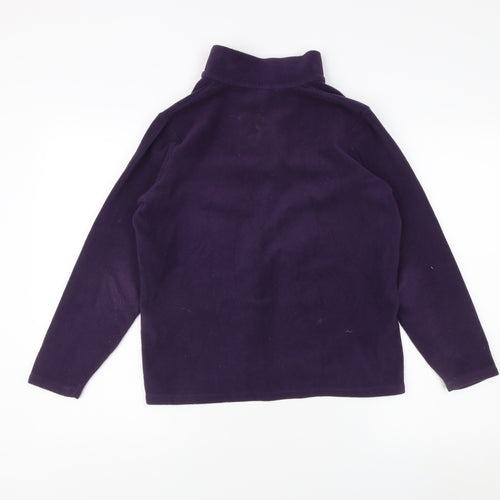 Lands' End Women's Purple Henley Sweatshirt XS