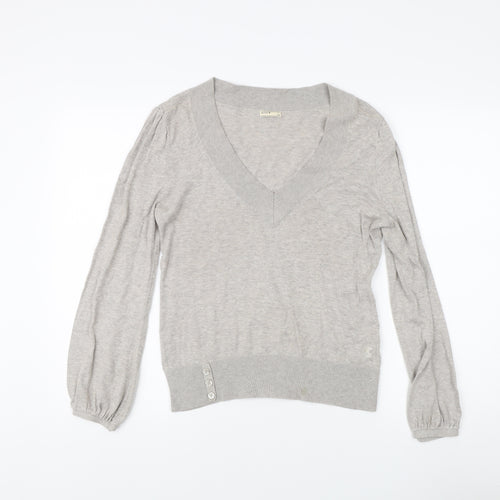 SoulCal Women's Grey V-Neck Pullover Jumper Size 14