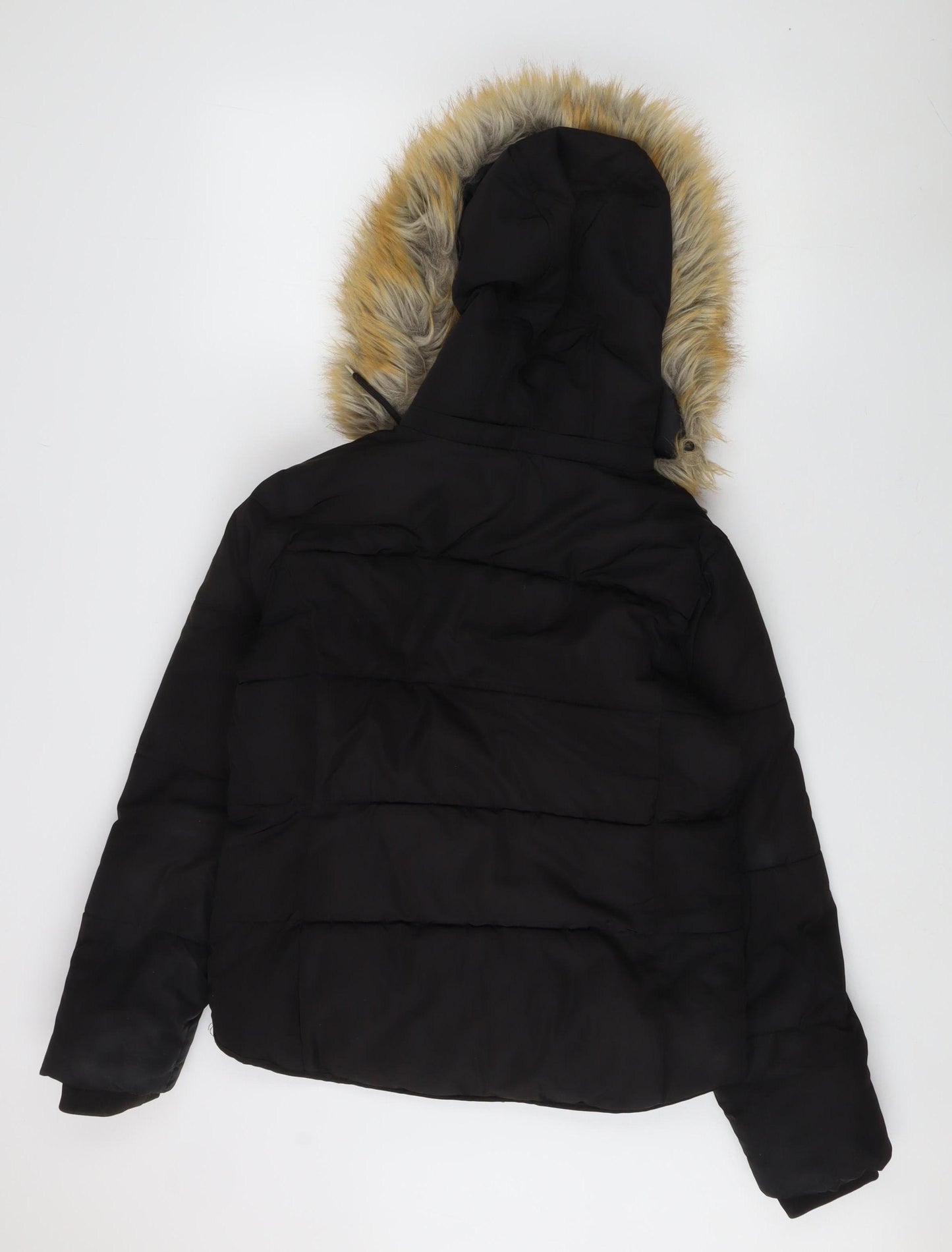 Topshop Women's Black Puffer Jacket Size 8