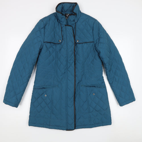 David Barry Women's Blue Quilted Coat Size 10