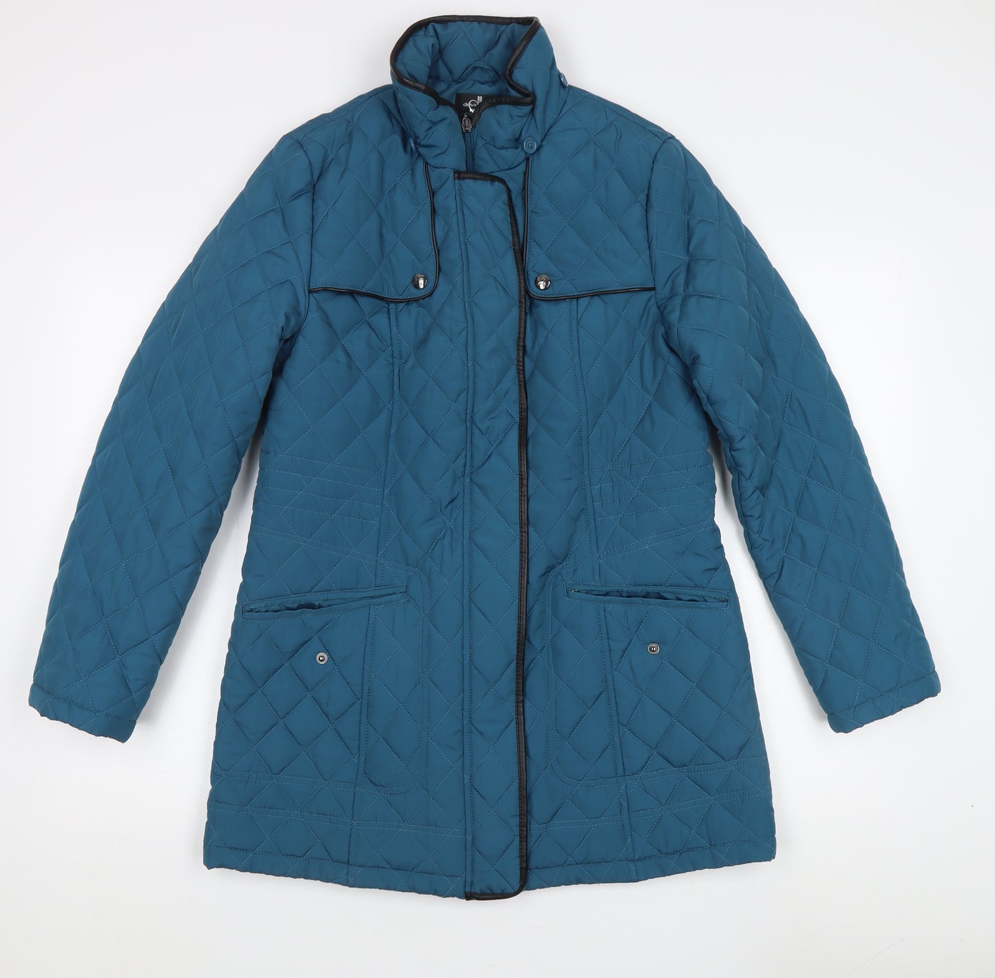 David Barry Women's Blue Quilted Coat Size 10