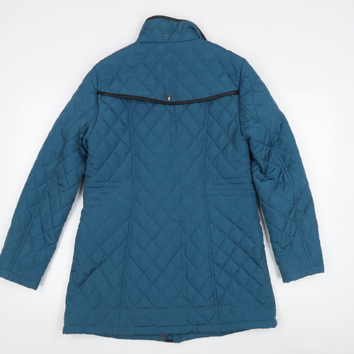 David Barry Women's Blue Quilted Coat Size 10