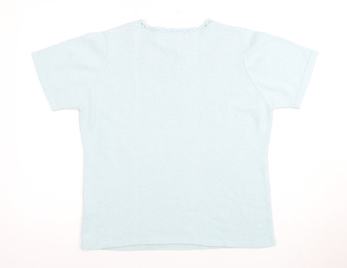 Honor Millburn Women's Blue Henley Top, Size 14, Elegant Knit