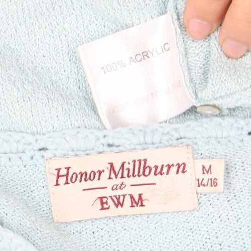 Honor Millburn Women's Blue Henley Top, Size 14, Elegant Knit