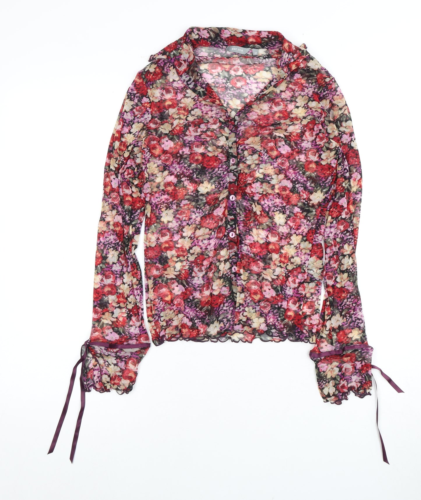 Per Una Women's Multicoloured Floral Blouse Size 12