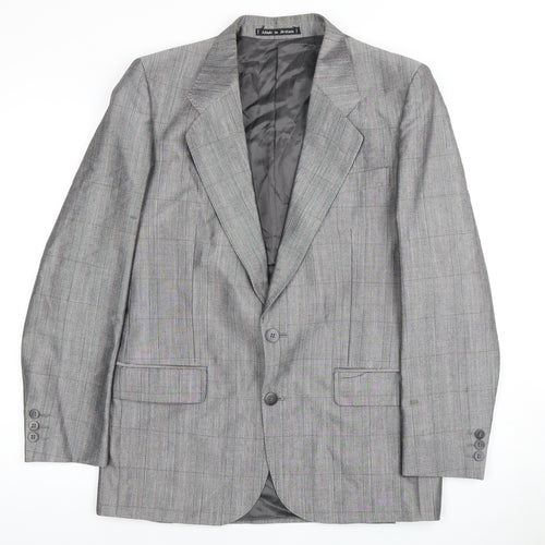 Chatsworth Men's Grey Plaid Blazer - 38 Regular Notch Lapel