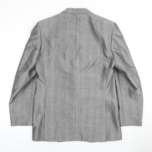 Chatsworth Men's Grey Plaid Blazer - 38 Regular Notch Lapel