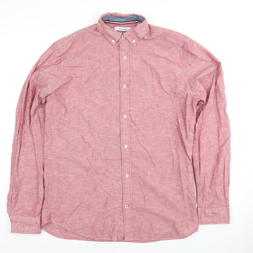 Jack & Jones Men's Red Small Casual Long Sleeve Shirt