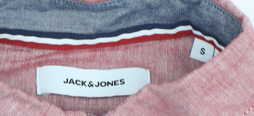 Jack & Jones Men's Red Small Casual Long Sleeve Shirt