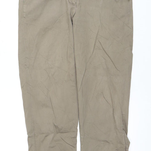 Reiss Women's Beige Cotton Trousers Size 10