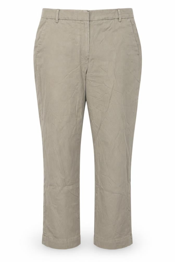 Front view of Reiss Women's Beige Cotton Trousers, size 10