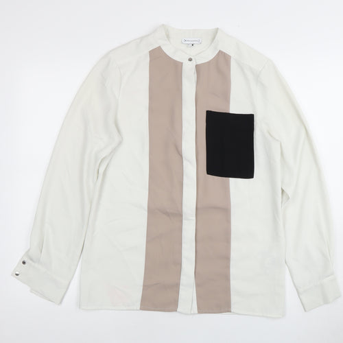 Warehouse Women's Ivory Button-Up Shirt - Size 8