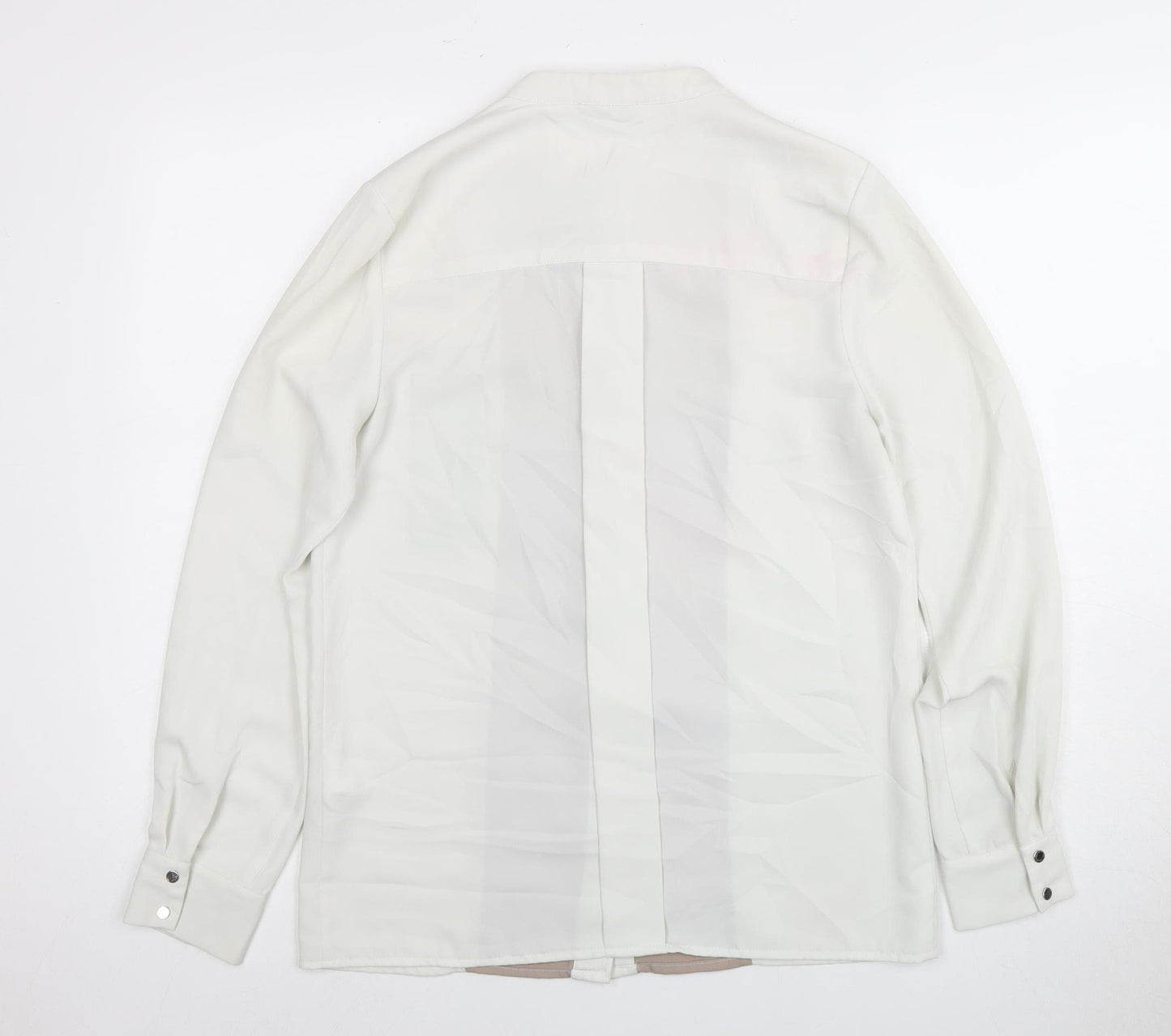 Warehouse Women's Ivory Button-Up Shirt - Size 8
