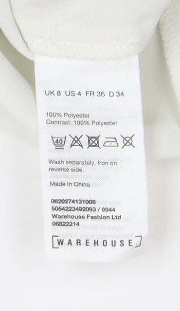 Warehouse Women's Ivory Button-Up Shirt - Size 8