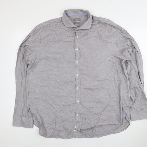 Jaeger Men's Check Regular Fit Cotton Dress Shirt L