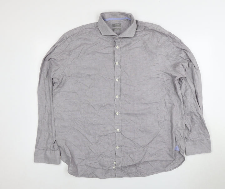 Jaeger Men's Check Regular Fit Cotton Dress Shirt L