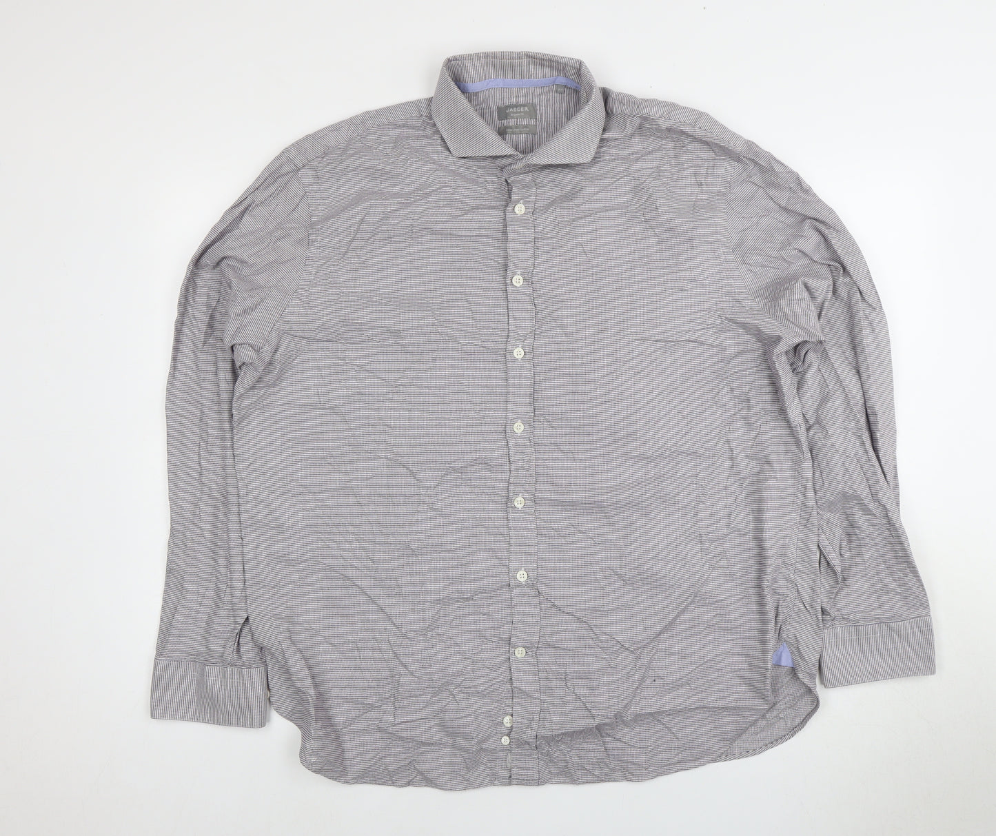 Jaeger Men's Check Regular Fit Cotton Dress Shirt L
