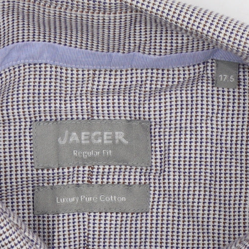 Jaeger Men's Check Regular Fit Cotton Dress Shirt L