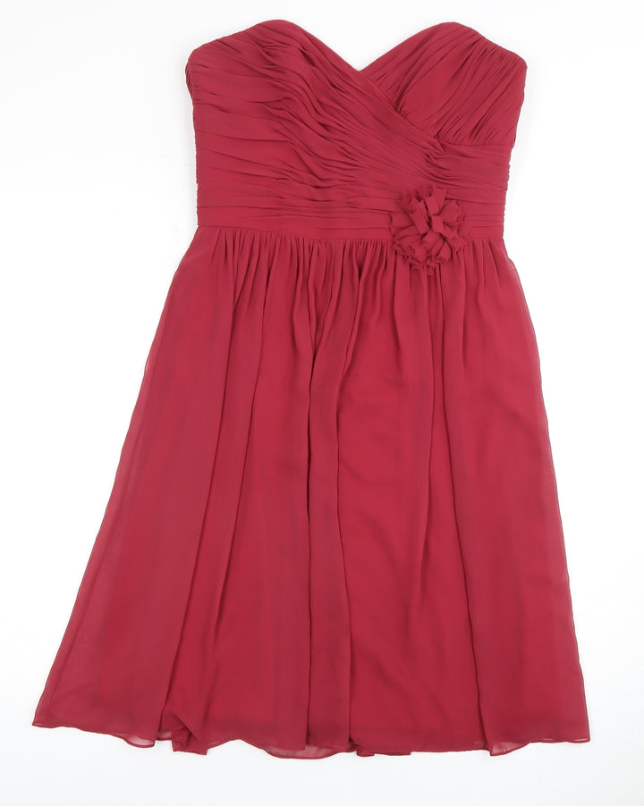 Dessy Collection Women's Red Strapless Dress, Size 8