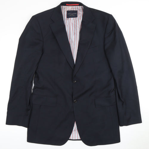 Tommy Hilfiger Men's Blue Wool Blazer, 38 Regular Fit