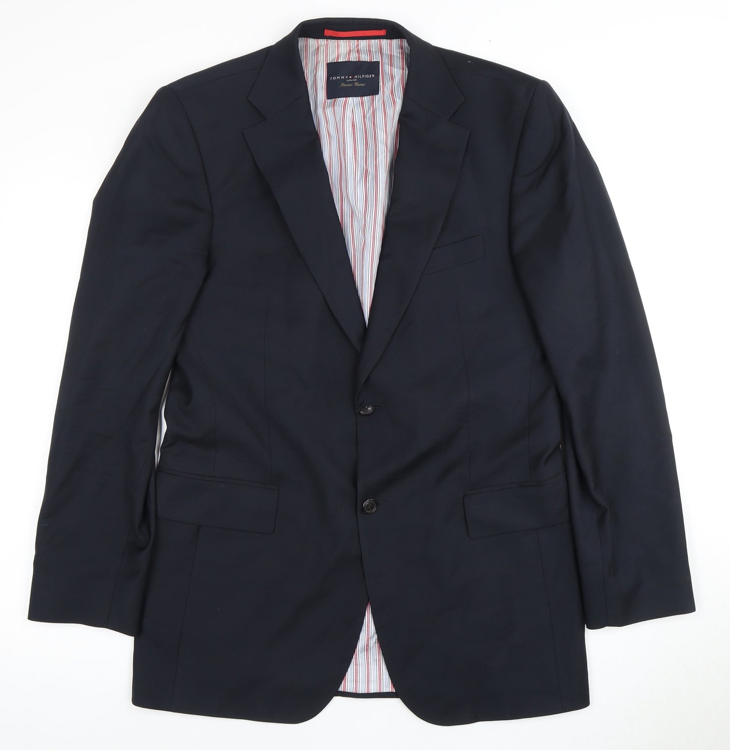 Tommy Hilfiger Men's Blue Wool Blazer, 38 Regular Fit