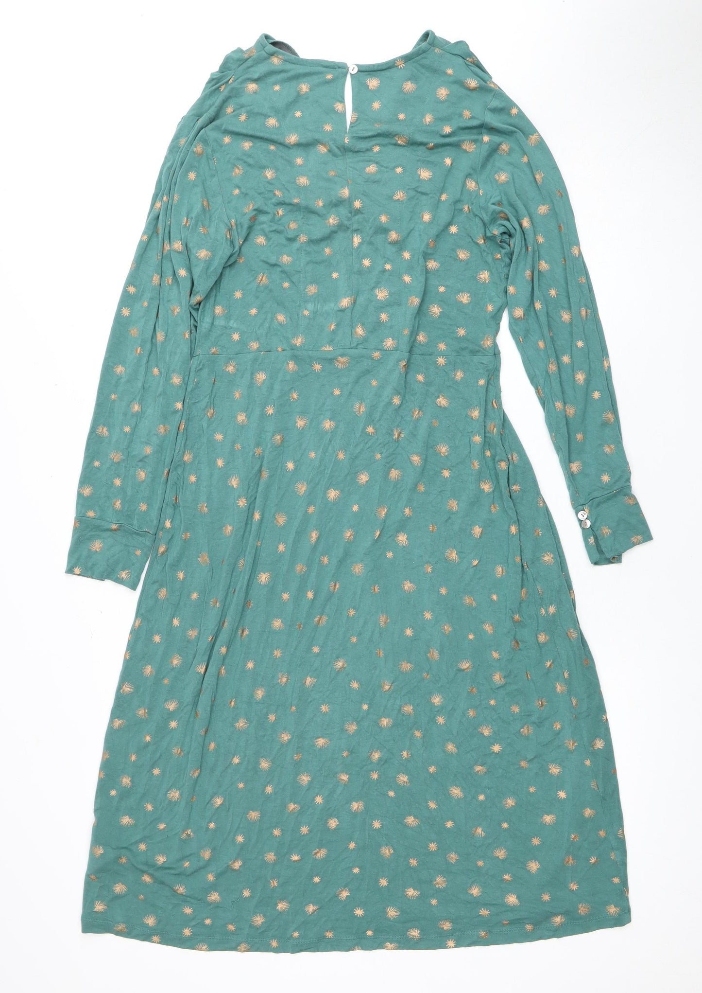 White Stuff Women's Green Floral Dress, Size 12