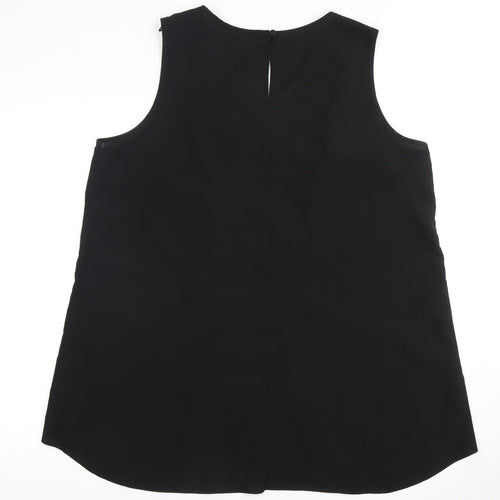 Wallis Women's Black Sleeveless Top XL - Sequin Accent
