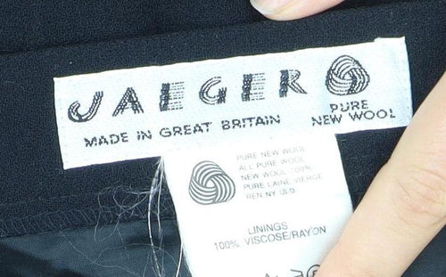 Jaeger Women's Black Pleated Skirt, Size 18