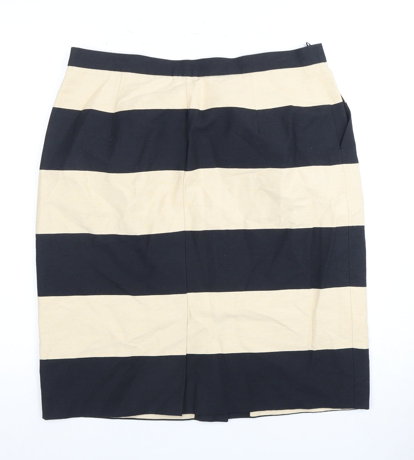 Jaeger Women's Black & Beige Striped Skirt Size 14