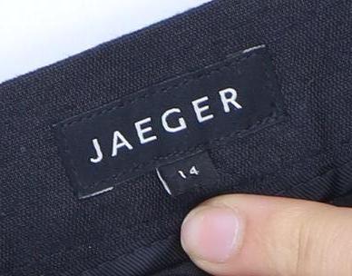 Jaeger Women's Black & Beige Striped Skirt Size 14