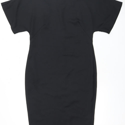 Debut Women's Black Sheath Dress, Size 8, Half Sleeve