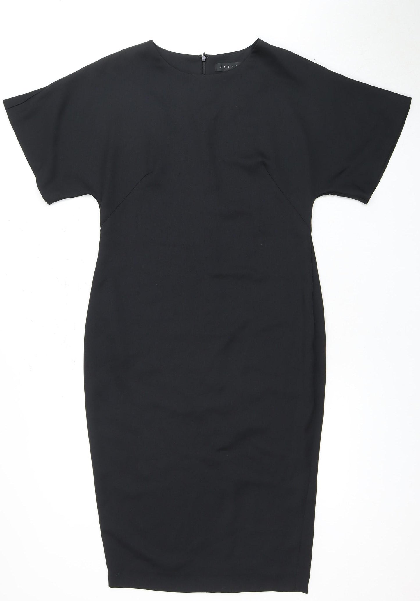 Debut Women's Black Sheath Dress, Size 8, Half Sleeve