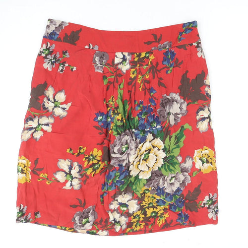 Joule Women's Red Floral Skirt, Size M, Cotton