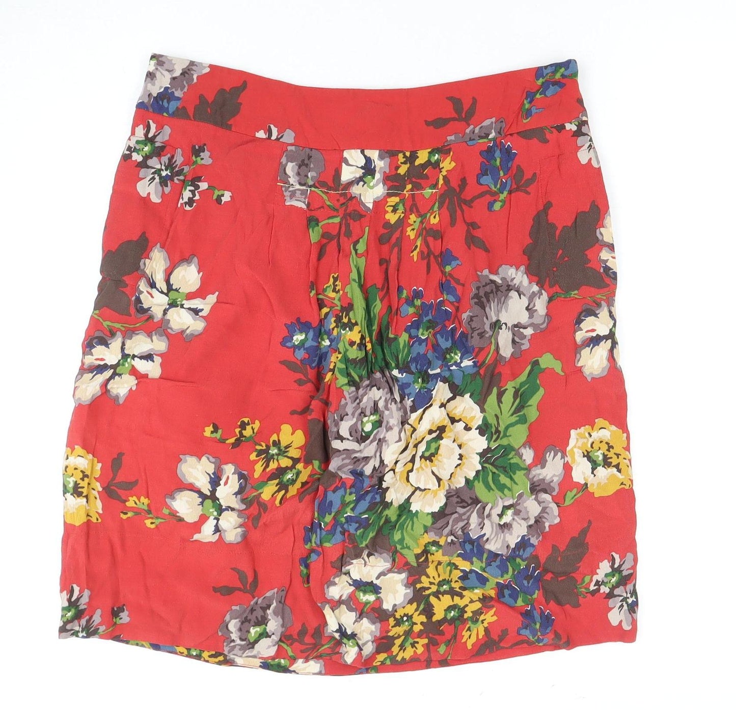 Joule Women's Red Floral Skirt, Size M, Cotton