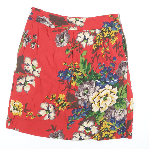 Joule Women's Red Floral Skirt, Size M, Cotton