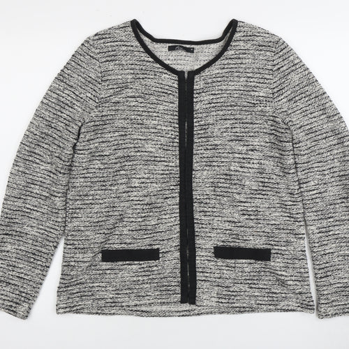 Bon Collection Women's M Black Cardigan, Round Neck
