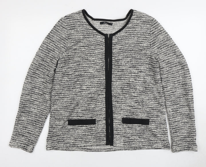 Bon Collection Women's M Black Cardigan, Round Neck