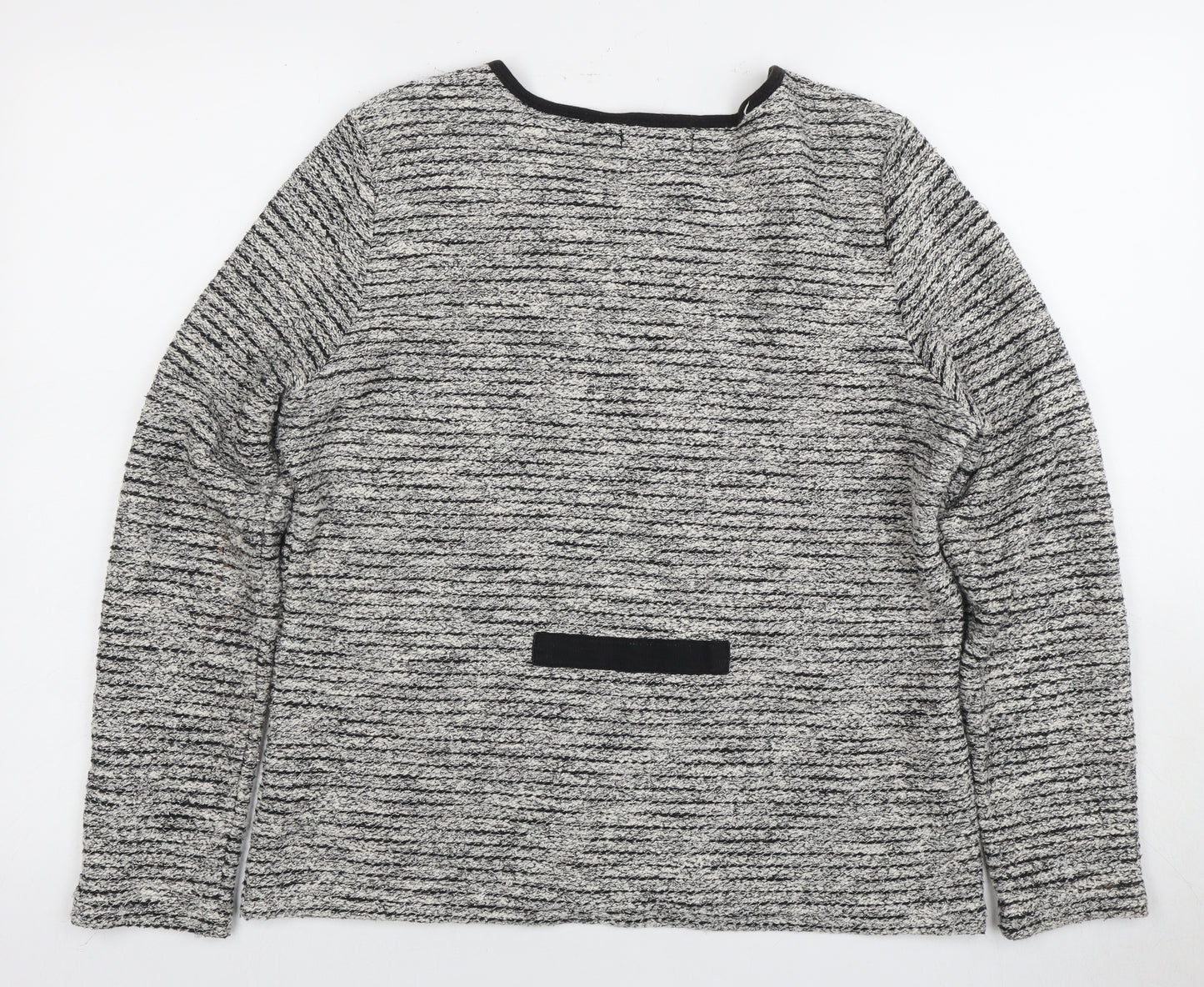Bon Collection Women's M Black Cardigan, Round Neck