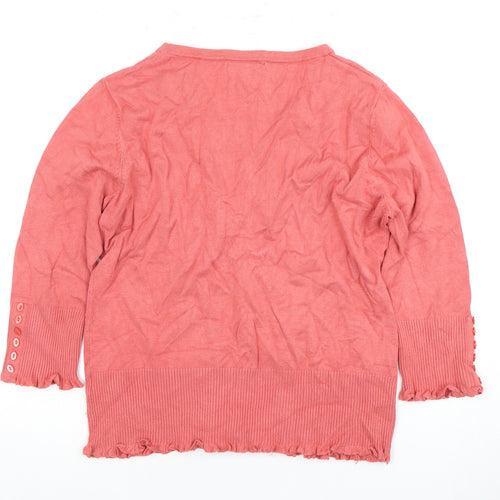 John Lewis Women's Red Henley Jumper Size L