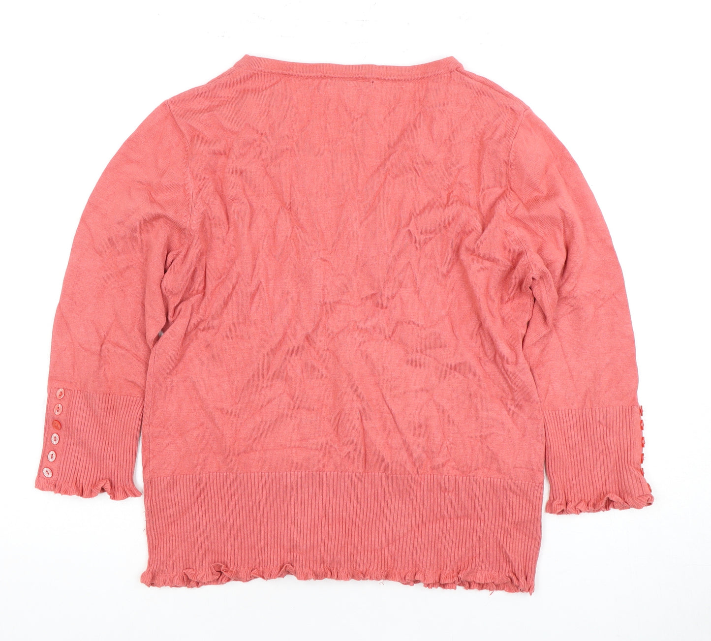 John Lewis Women's Red Henley Jumper Size L