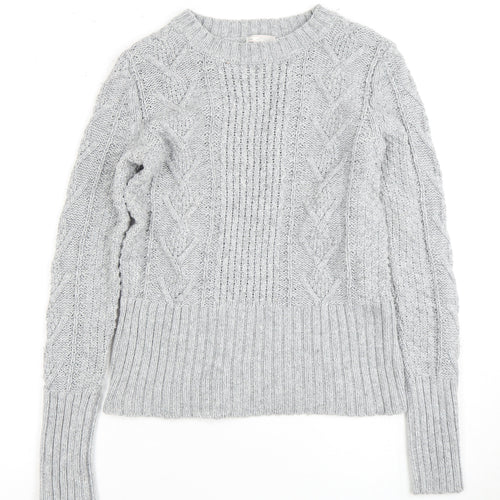 Gap Women's Grey Cable Knit Pullover Jumper Size S
