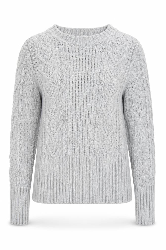 Gap Women's Grey Cable Knit Pullover Jumper Size S
