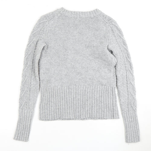 Gap Women's Grey Cable Knit Pullover Jumper Size S