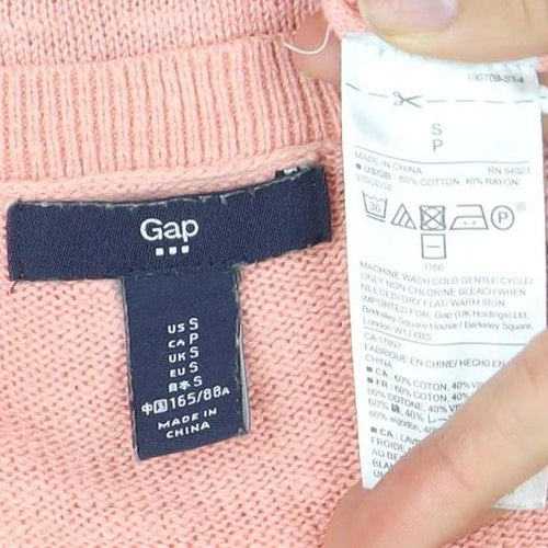 Gap Women's Pink Pullover Jumper, Size S, Boat Neck