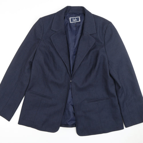 Lulu Women's Blue Suit Jacket Size 14 Regular Fit
