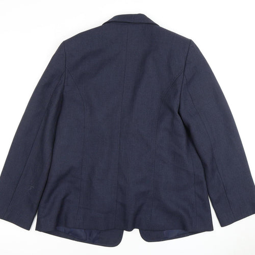 Lulu Women's Blue Suit Jacket Size 14 Regular Fit
